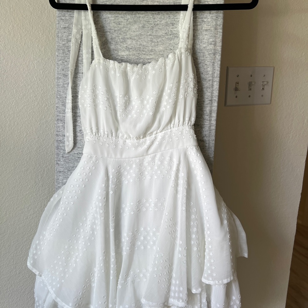 White Layered Romper with Spaghetti Straps